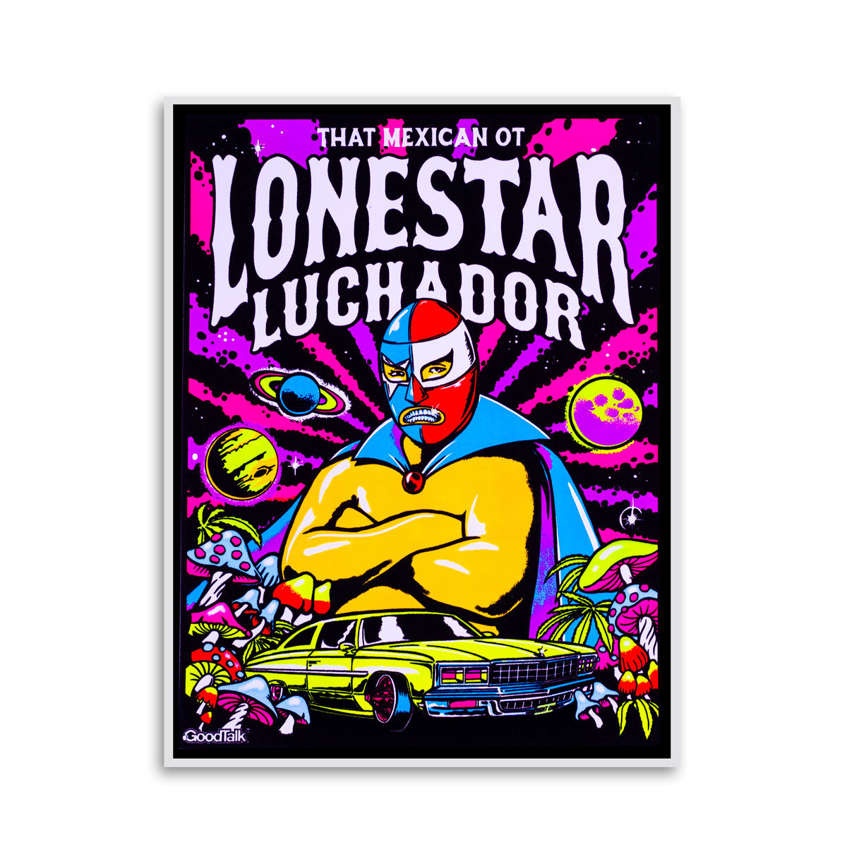 Lonestar Luchador Blacklight Poster