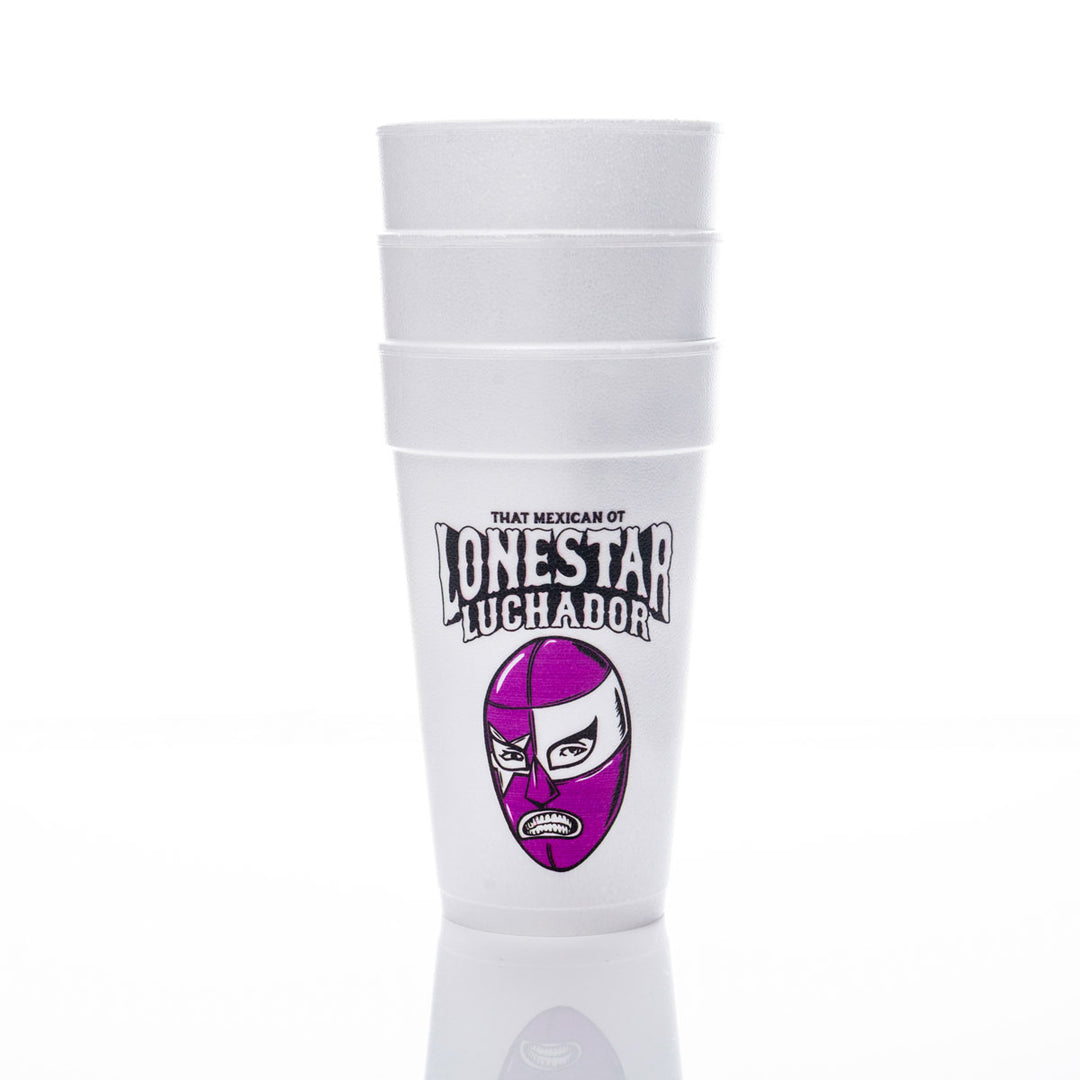 Lonestar Luchador Styrofoam Cup